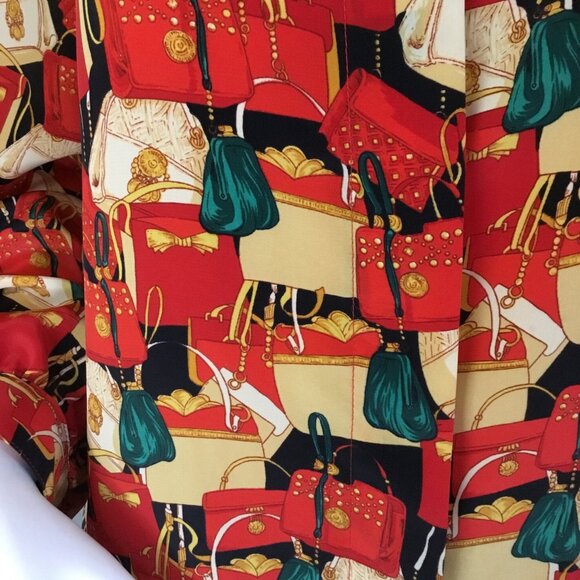 Vintage Jordan Womens Blouse Purse Print Button-Up Long Sleeve Size 12 - Picture 5 of 6